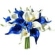 thumbnail image 1 of Nvzi 20 piezas de flores artificiales de seda de lirio de cala de color azul y blanco de 13,4 pulgadas para el Día de la Madre, el hogar, la cocina y la boda, 1 of 5