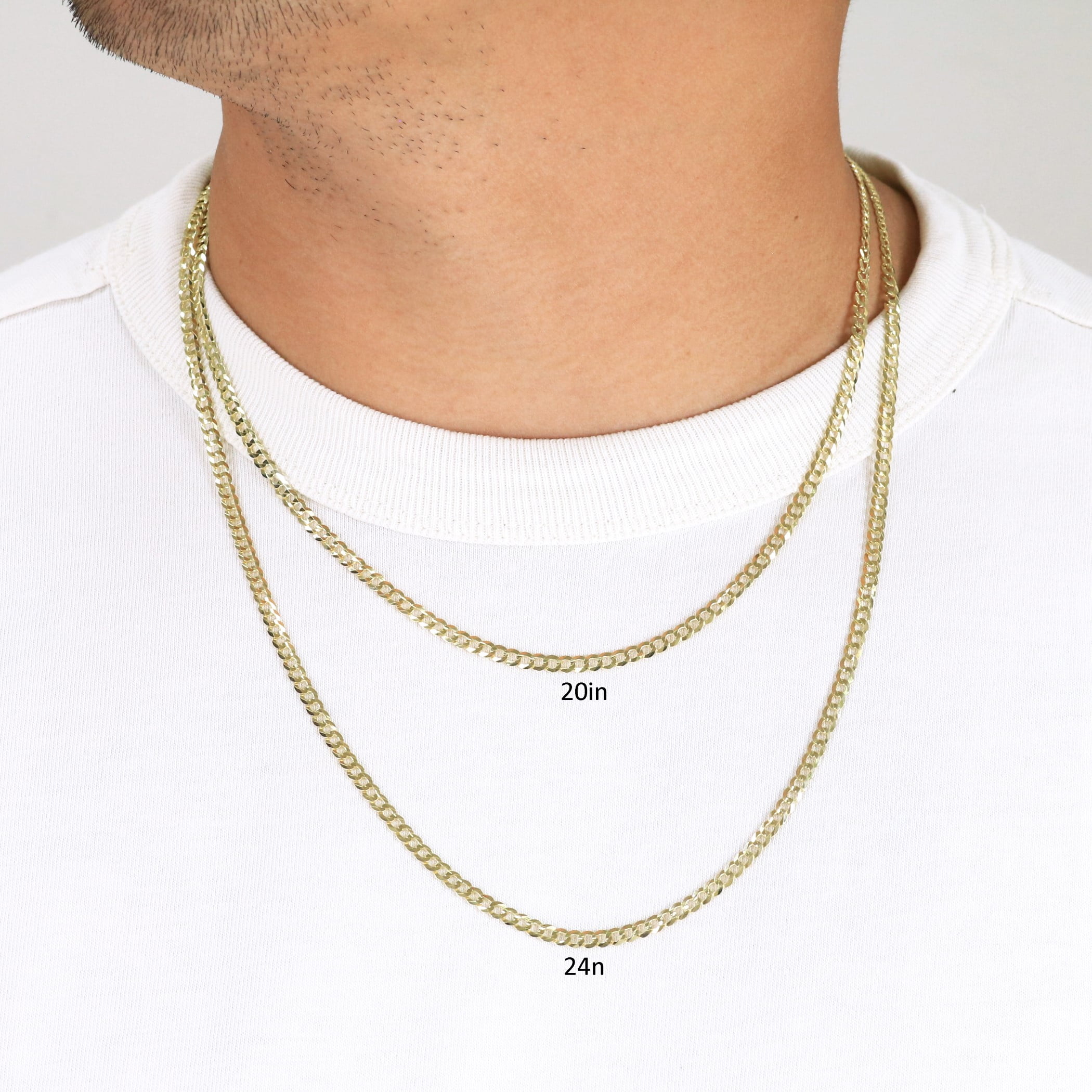 Nuragold 14K Real Yellow Gold Solid Cuban Curb Link Chain Necklace 16"-30" (1.5mm-12mm) Italian Jewelry for Men & Women