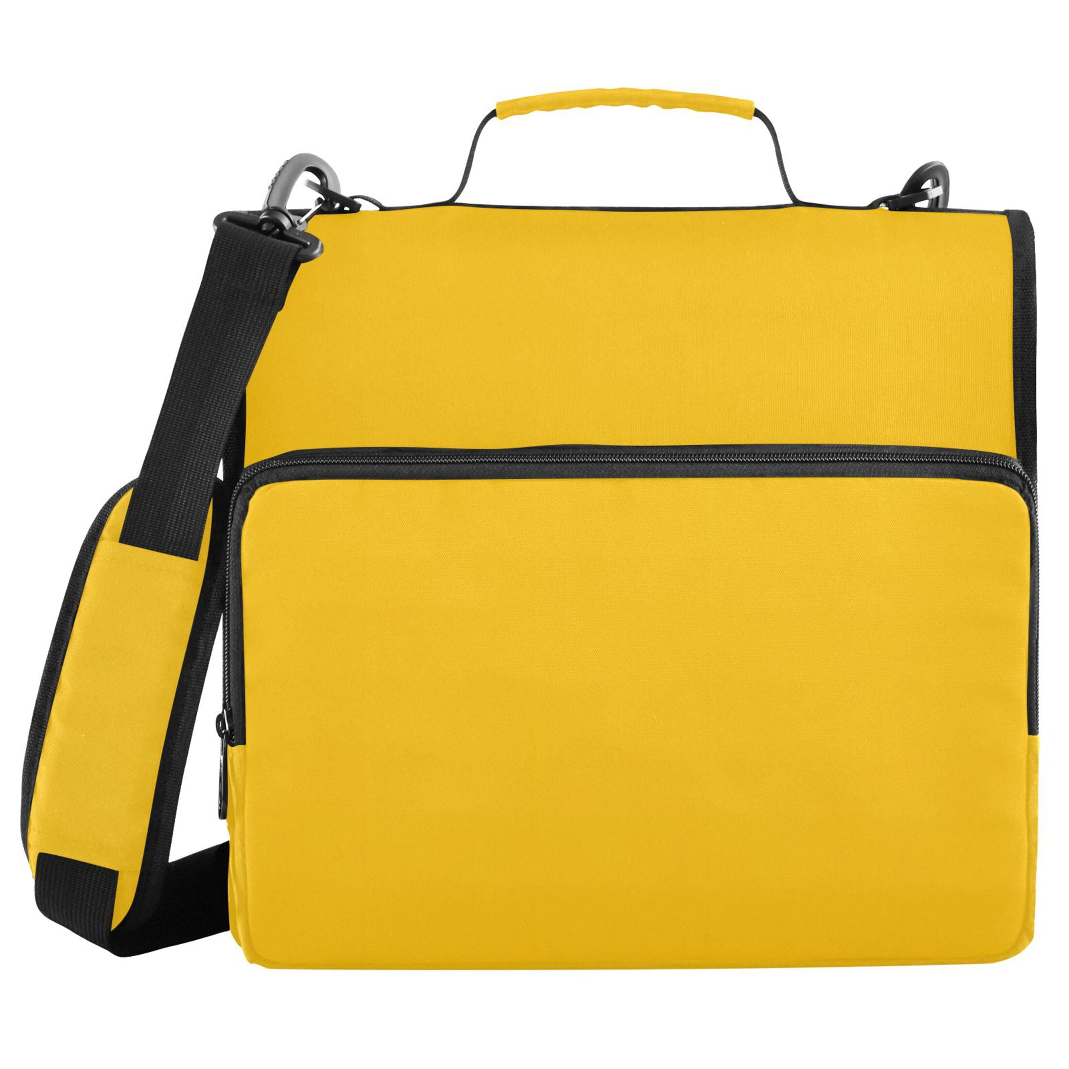 ALAZA Zipper Binder Solid Yellow 3 Ring Trapper Keeper File Folder Organizer Bag