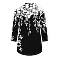 thumbnail image 6 of Tnhcen Women's Black White Print V-Neck Button-Down 3/4 Sleeve Loose Fit Casual Blouses - Plus Size Friendly Shirts S-2XL, 6 of 6