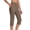 Coffee high waisted capri pants with pockets a1, variant on Cagogo Women's High Waisted Capri Pants with Pockets Solid Casual Everyday Capris Travel Loose Summer Cropped Trousers Beach Lounge, White 2XL