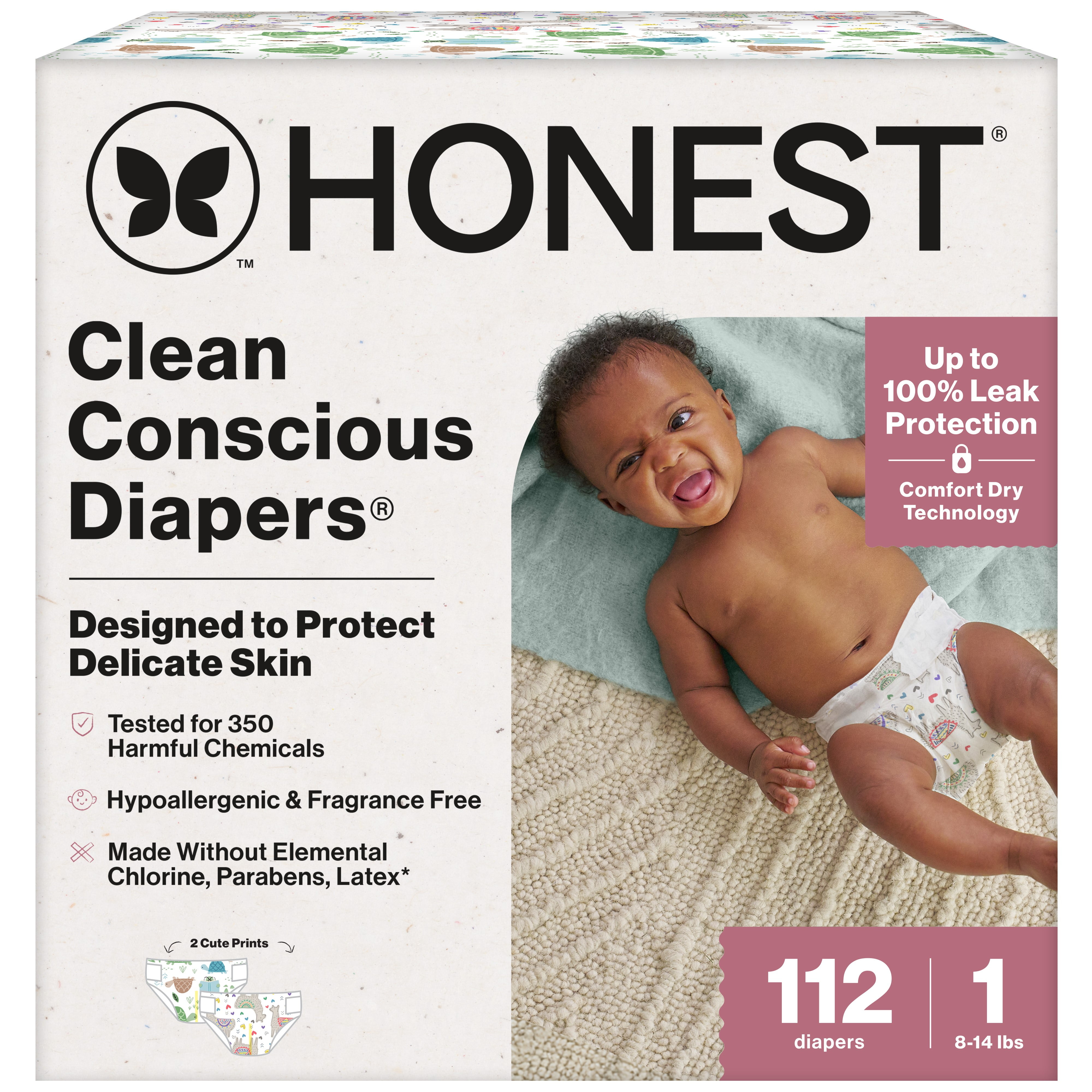 The Honest Company Clean Conscious Baby Diapers Size 1 (8–14 lbs