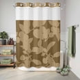 thumbnail image 6 of No Hook Shower Curtain, Brown Floral Silhouette Shower Curtains for Bathroom with See Through Top Window, Spring Farmhouse Vintage Flowers Waterproof & Washable Bath Curtain Stall 48"x72", 6 of 9