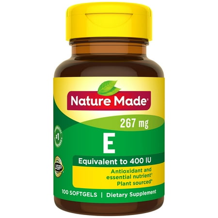 Superior Source Vitamin E Nature Made Plant Sourced* Vitamin E 267 mg (400 IU) d-Alpha Softgels, 100 Count for Antioxidant Support ()
