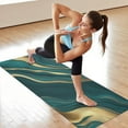 thumbnail image 6 of Teal Gold Marble Pattern Hot Yoga Mat Towel Non Slip for Hot Yoga - Quick-Drying Yoga Mat Cover with 4 Corner Pockets with Travel Bag - Hot Yoga Towel Non Slip Grip Moisture Wicking Sweat 70"x26", 6 of 6