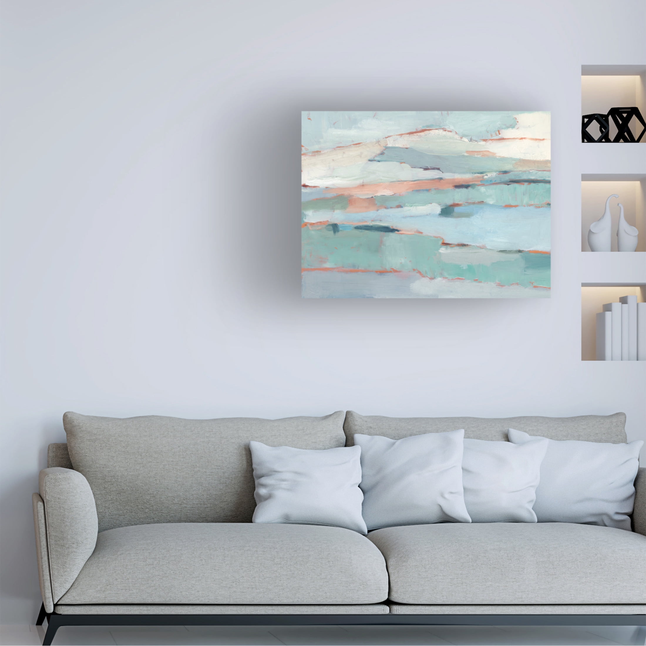 Canvas Wall Art - Ethan Harper 'Pastel River Valley I' Wall Art for Living Room, Bedroom, or Office Décor by Trademark Fine Art - 24 x 18 Inches