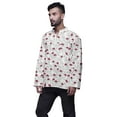 thumbnail image 2 of Atasi Button Placket Cotton Mens Kurta Shirt Printed Short Casual Kurta Shirt, 2 of 5