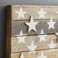 thumbnail image 5 of DecMode Brown Wood Handmade Washed American Flag Wall Decor with Slatted Panels and Cream Stars, 5 of 12
