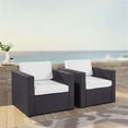 thumbnail image 2 of Pemberly Row Wicker Patio Arm Chair in Brown and White (Set of 2), 2 of 5