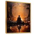 thumbnail image 2 of Designart "Meditation Pose in Divine Sanctuary II" Spiritual Framed Wall Art - Global Yellow Meditation Entryway Framed Wall Art Print, 2 of 6