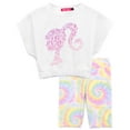 thumbnail image 2 of Barbie Ensemble T-Shirt Multicolore et Short pour Filles, 2 of 5