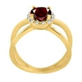 thumbnail image 2 of AoneJewelry 0.85 Carat 6MM Round Garnet and Diamond Ring In 10K Solid Rose, White & Yellow Gold, 2 of 5
