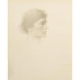 thumbnail image 2 of Thomas Wilmer Dewing 12x14 Black Ornate Wood Framed Double Matted Museum Art Print Titled: Head of a Woman (1894 or After), 2 of 5