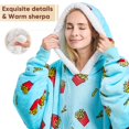 thumbnail image 4 of Manta portátil con capucha Yescool Fries, franela, forro polar sherpa, 4 of 7