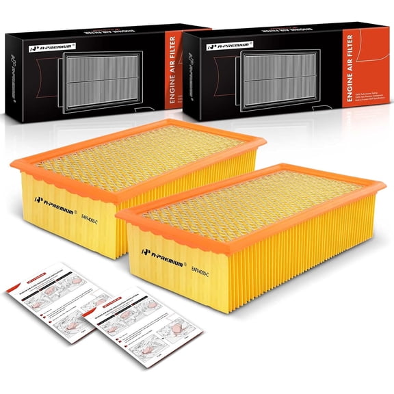 A-Premium 2-PC Engine Air Filter Compatible with Ford F-250 F-350 F-450 F-550 Super Duty 1999-2003, Excursion 2000-2003, V8 7.3L