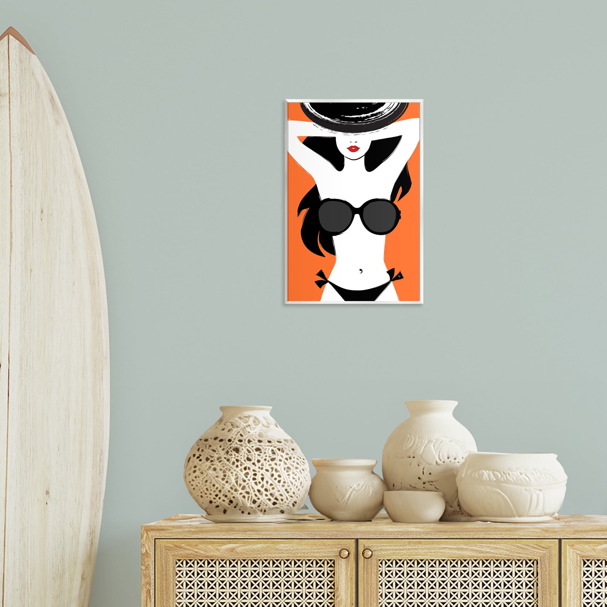 Stupell Industries Summer Vibes Girl Coastal Painting Unframed Art Print Wall Art, 13 x 19