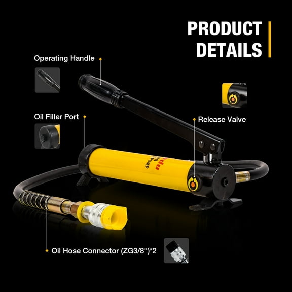 LCyindu Hydraulic Hand Pump 400cc 10000Psi Portable Hydraulic Cylinder Single Acting for Separate Type Hydraulic Tools, Hydraulic Lifting Pump