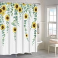 thumbnail image 2 of Eucalyptus Sunflower Shower Curtain Sage Green Spring Watercolor Leaves Farmhouse Leaf Plant Bathroom Curtains Waterproof Fabric Bathtub Curtains Set with Hooks 72"x84", 2 of 6