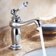 thumbnail image 1 of Grifo Mezclador de Latón Retro, Grifo de Porcelana Estilo Vintage, Grifo de Cocina de Baño, Plata, 1 of 5