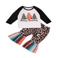 thumbnail image 1 of Girl’s Christmas Set Long Sleeve Top Leopard Flared Trousers, 1 of 5