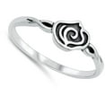thumbnail image 4 of Oxidized Gothic Rose Ring .925 Sterling Silver Bali Band Jewelry Female Male Unisex Size 9, 4 of 4