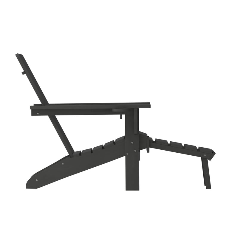 Emma + Oliver Set of 2 Adirondack Chairs with Cup Holders and Pull
