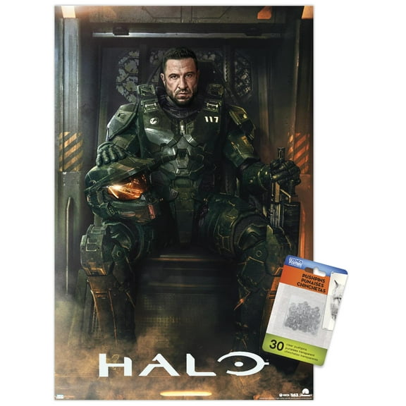 Halo: Season 2 - Master Chief One Sheet Wall Poster with Push Pins, 14.725" x 22.375"