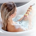 thumbnail image 2 of 1 Pc Long Stretch Back Sponge Back Sponge for Shower 12.20"x2.76"x1.97" Beige Pink, 2 of 6