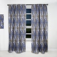 thumbnail image 2 of Designart 'Retro Luxury Waves In Blue and Gold III' Mid-Century Modern Curtain Panel, 2 of 5