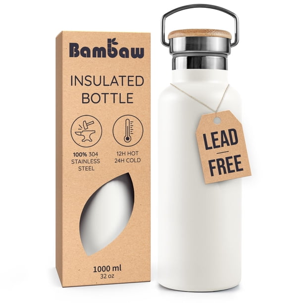 Termo Bambaw Botella Aislada de Acero Inoxidable 1L Blanca
