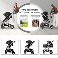thumbnail image 3 of LINLUX 2 in 1 Baby Stroller w/ Diaper Bag & Big Wheel, Infant Pushchair, 23 Pounds,  Black, 3 of 7