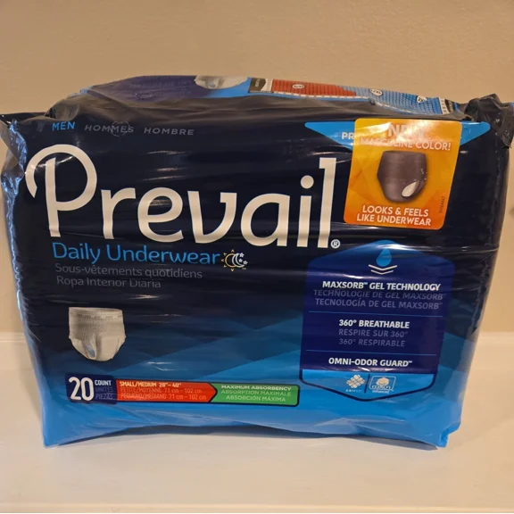 Prevail Daily Men'S Incontinence Underwear Pull-Up Diapers, Maximum S/M 28"-40 ?