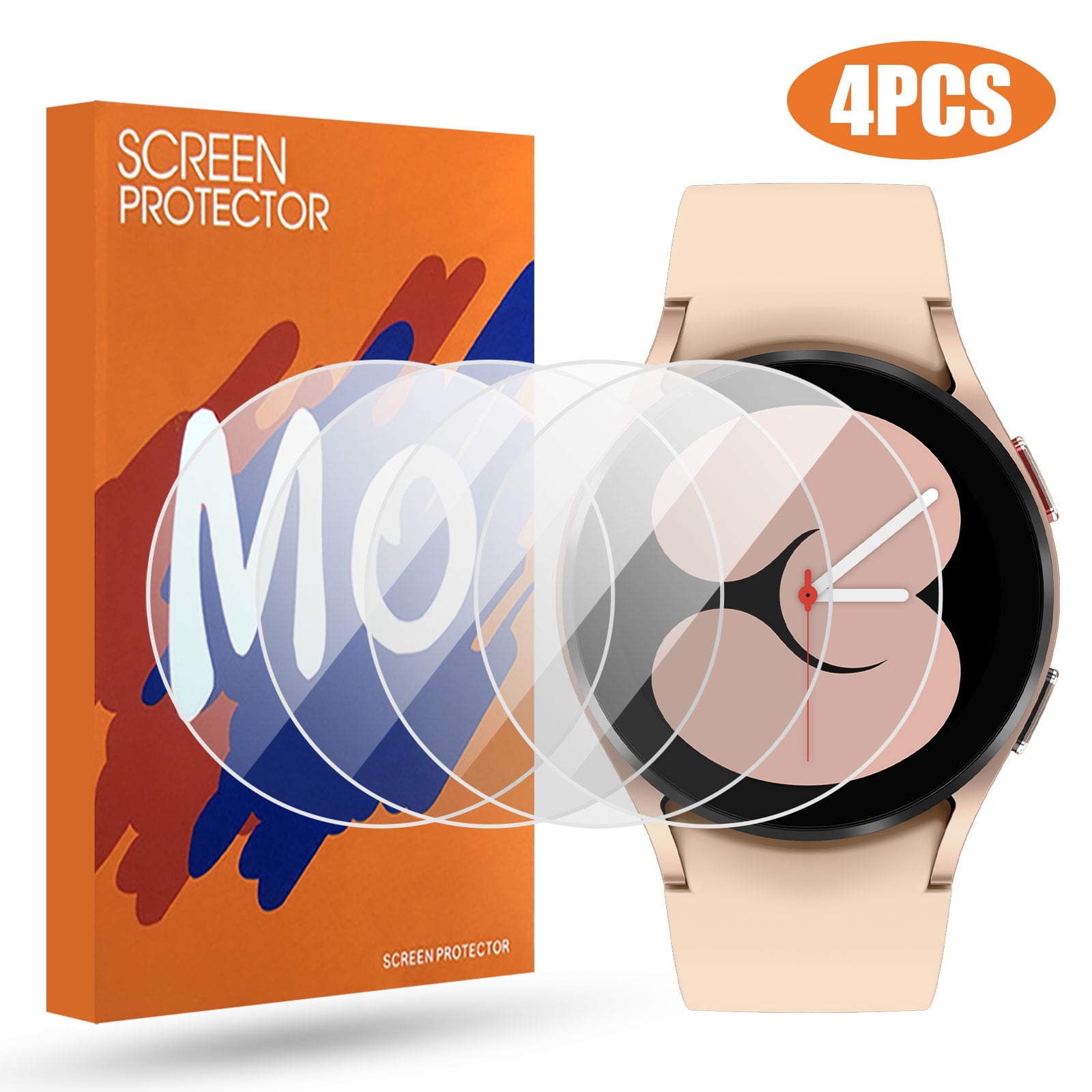 4pcs Screen Protector Fit for Samsung Galaxy Watch 4 40mm, TSV Tempered Glass Ultra Clear High Definition Tempered Glass Screen Protector Fit for Samsung Galaxy Watch 4 40mm (2021 Version)