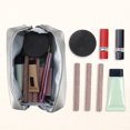 thumbnail image 6 of Unique Bargains Small Portable Travel Cosmetic Bag Zipper PU Leather Makeup Bag Suitable for Lipstick Silver Tone, 6 of 7