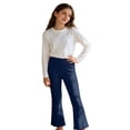 thumbnail image 4 of Kiijoy Girls Flared Leggings Pants Casual Solid Stretch Ruffle Pants, Navy, Sizes 4-16, 4 of 4