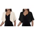 thumbnail image 1 of 2 Pack(Black 1PCS & Beige 1PCS) Multipack Cardigan Plus Size Women Solid Mesh Irregular Cardigan Print Sweaters for Women Short Sleeve Loose Cardigan Beach Holiday Tops, 1 of 6