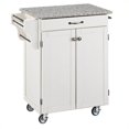 thumbnail image 1 of HomestylesWood Cart with Salt and Pepper Granite Top in Off White, 1 of 2