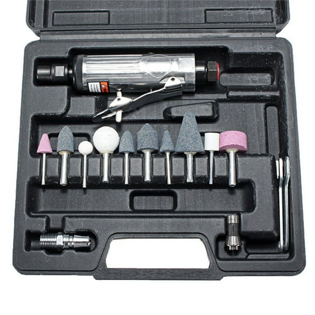 Compresor de Aire para Automóvil de 1/4 Pulgada, Máquina Amoladora 90 Psi, Kit Herramientas de Piedra Rotativa para Neumáticos, Herramienta Neumática de Pulido de Alta Velocidad