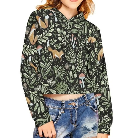 

Renewold Grassland Foxes Sweatshirts for Teen Girls 13-14 Years Crop Tops Long Sleeve Pullover Hoodies Super Comfy Fit Sweater Cold Weather Outdoor Streets Park Short Blouse