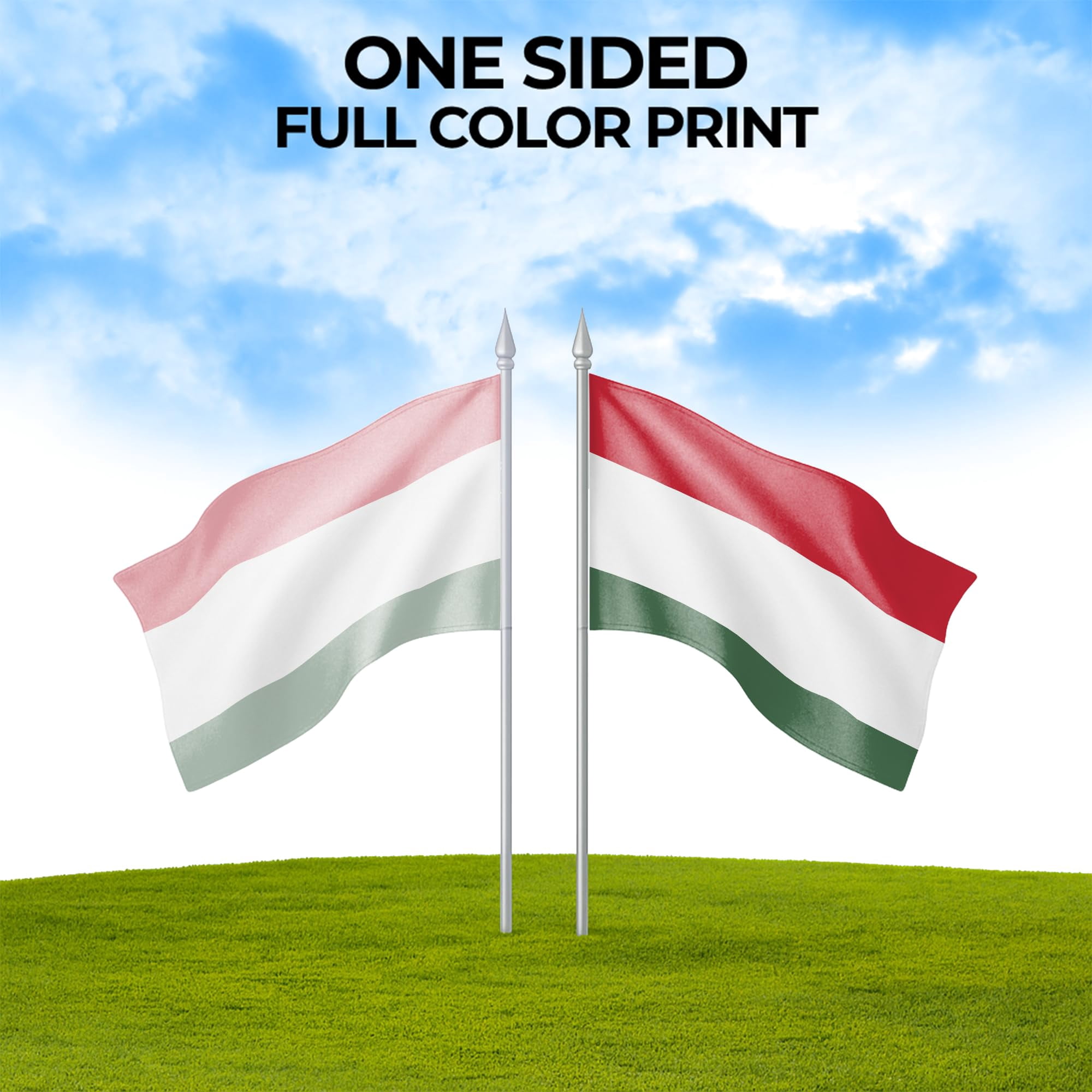 Hungary Outdoor Flag (1x1.5ft) by DreamController - Durable, Fade-Resistant Polyester, Double-Stitched, Brass Grommets - HD Printed Eastern Europe Flag - Made in USA