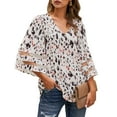 thumbnail image 6 of luvamia Dressy Summer Blouses for Women Sexy V Neck 3/4 Flowy Sleeve Tops Casual Size S, 6 of 8