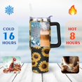 thumbnail image 4 of Black and Yellow Sunflowers 40 Oz Tumbler with Handle Lid and Straw, Stainless Steel Double Walled Vacuum Insulated Cup, Cute Birthday Gifts Tumbler for Women Men Friends, 4 of 7