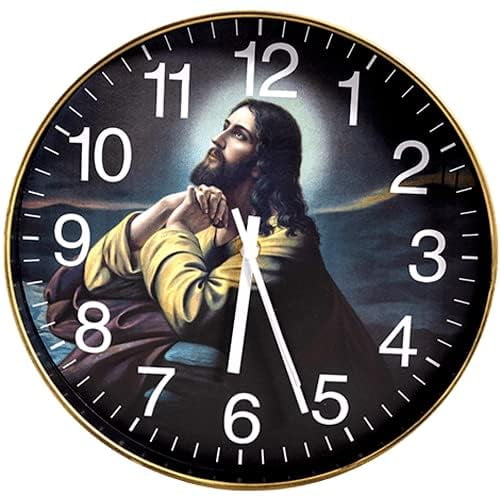 Reloj de pared The Prayer Clock 12, dorado, con la Palabra de Dios hablada