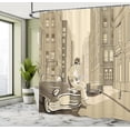 thumbnail image 5 of Ambesonne Music Shower Curtain, Old Street of New York, 69"Wx75"L, Beige, 5 of 5