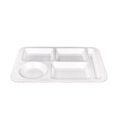 thumbnail image 1 of Binwennn Heat Imitation Porcelain Compartment Fast Food Trays Specifically Designed For School And Unit Canteens Commercial Grade Tableware round Kitchen Tables Set Plate Mat Set Christmas Dinning, 1 of 4