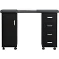 thumbnail image 6 of BarberPub Makeup Vanity Desk with Storage Drawer and Cabinet, Nail Desk with Wheels, 6 of 10