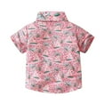 thumbnail image 6 of Generic toddler shirts boys 3t Boys Summer Clothes Shirt Pink Lapel Shirt Beach Wind Coconut Short Sleeved Everything Shirt Casual Outdoor Seaside, 6 of 9
