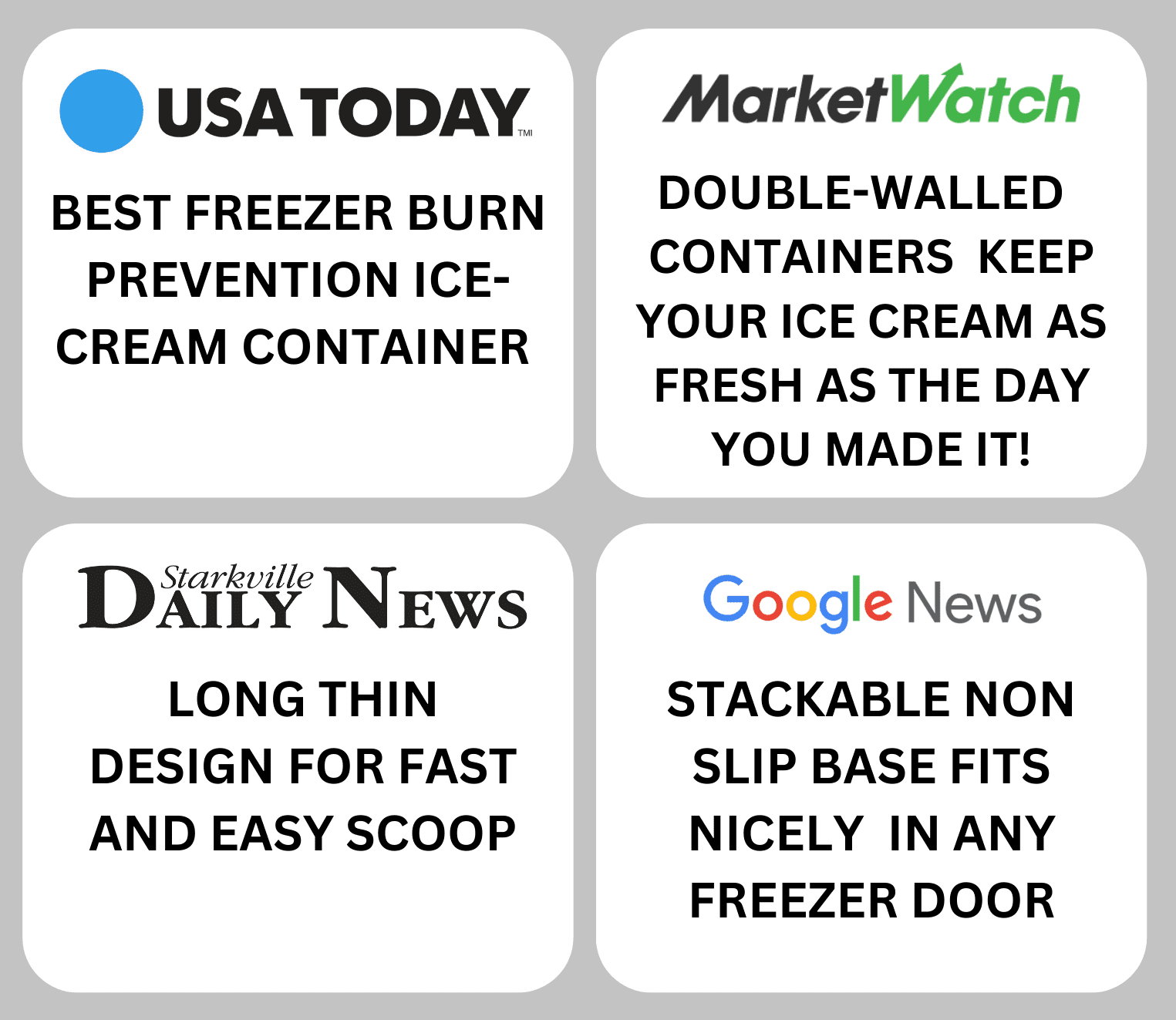 Luxail Ice Cream Container with Lids, BPA Free Plastic, Double Insulated, 1.5 Quart, Turquoise and Blue
