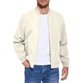 thumbnail image 3 of GrmtClth Men's Lightweight Bomber Jacket – Wind-Resistant Spring Fall Full Zip Up，Regular Fit with Pockets Khaki 3XL, 3 of 8
