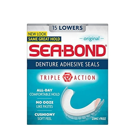 Sea Bond Denture Adhesive, Original Lowers, 15